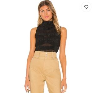 NWT L’Academie Juliette Top in Black XXS